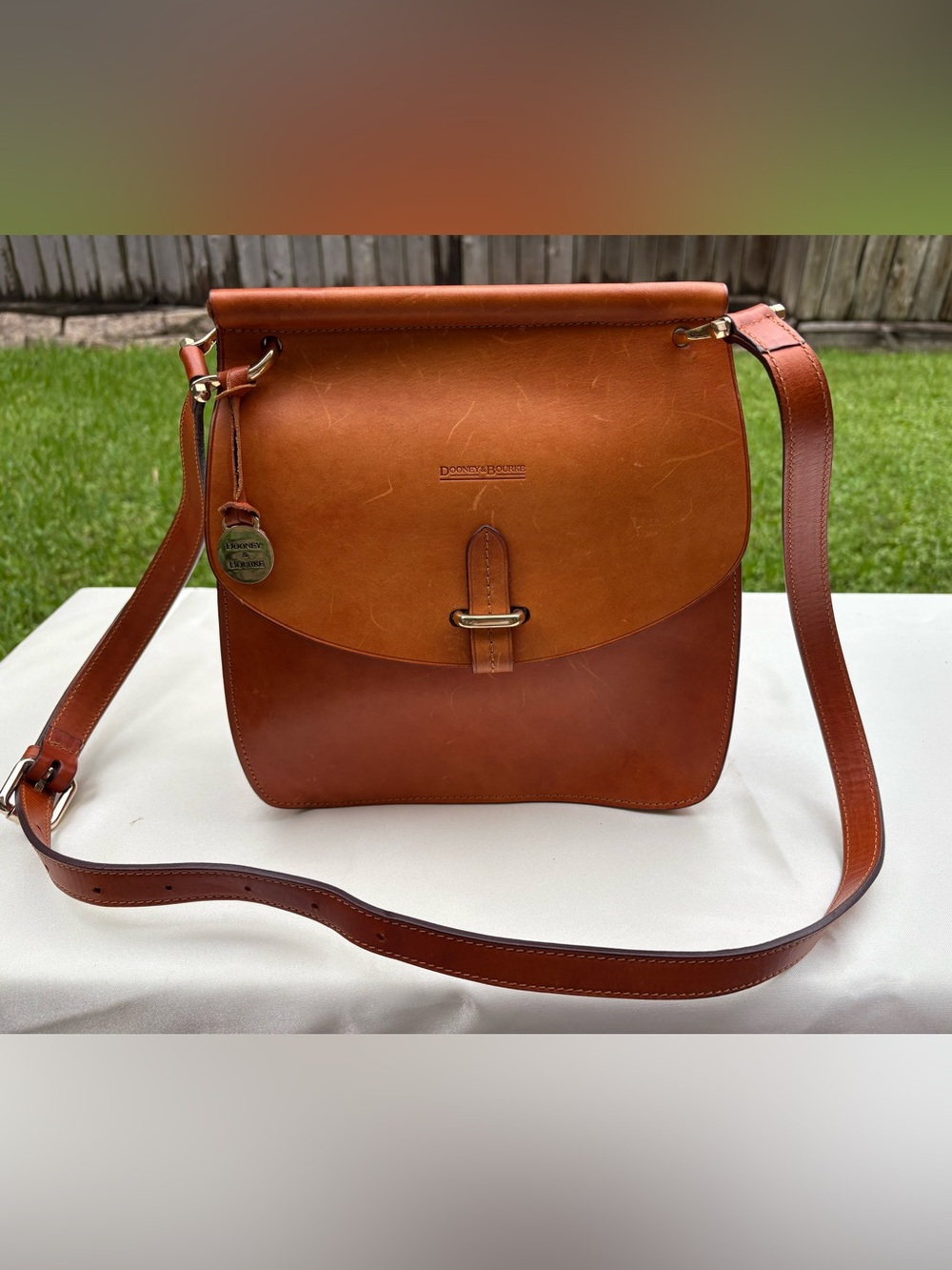 Dooney & Bourke Saddle Crossbody - Cognac Brown purse
